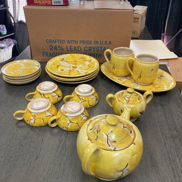 Yellow Ceramic Tea Set - Picture 3 of 6